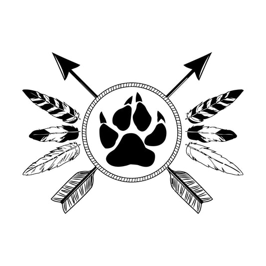 Fine Carving Decals Ethnic Style Amulet Tribal Arrows Feathers Glass Stickers