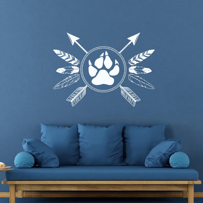 Fine Carving Decals Ethnic Style Amulet Tribal Arrows Feathers Glass Stickers