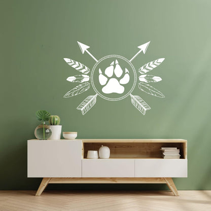 Fine Carving Decals Ethnic Style Amulet Tribal Arrows Feathers Glass Stickers