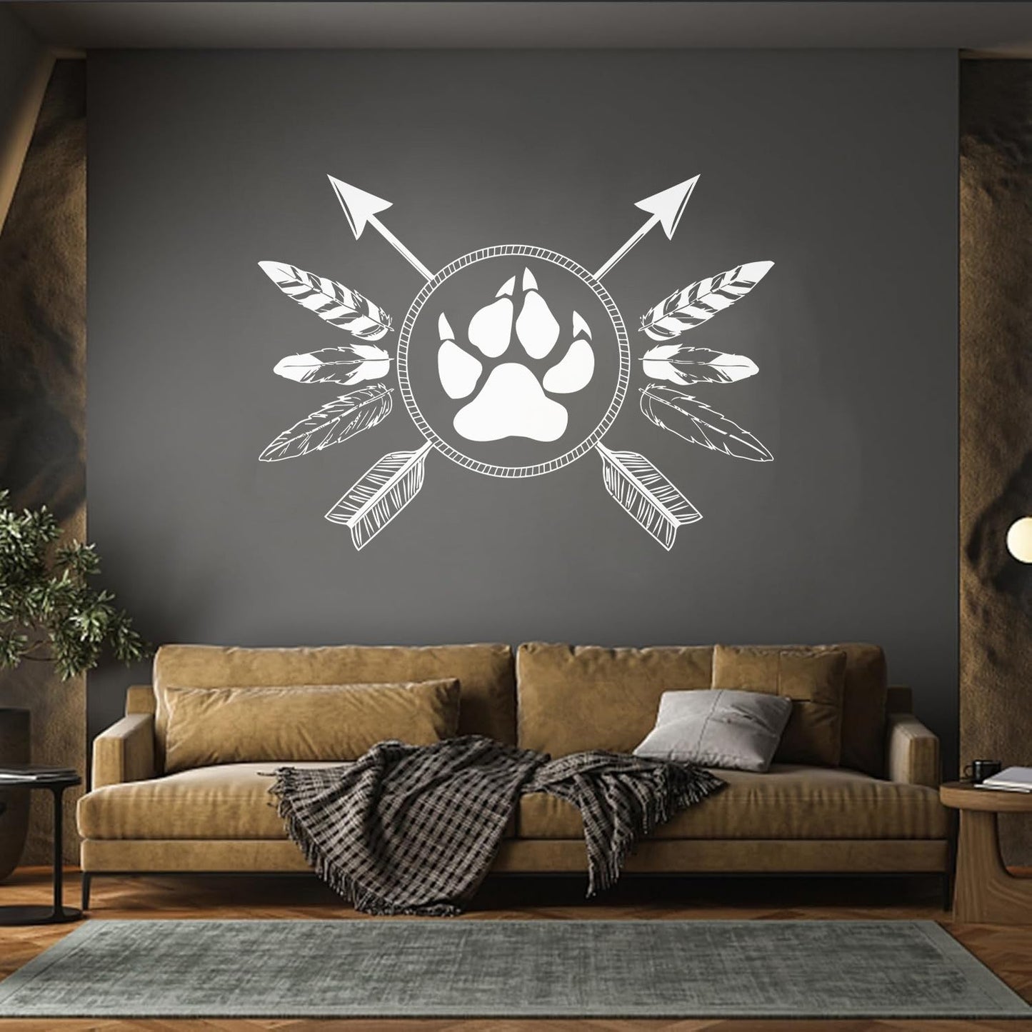 Fine Carving Decals Ethnic Style Amulet Tribal Arrows Feathers Glass Stickers