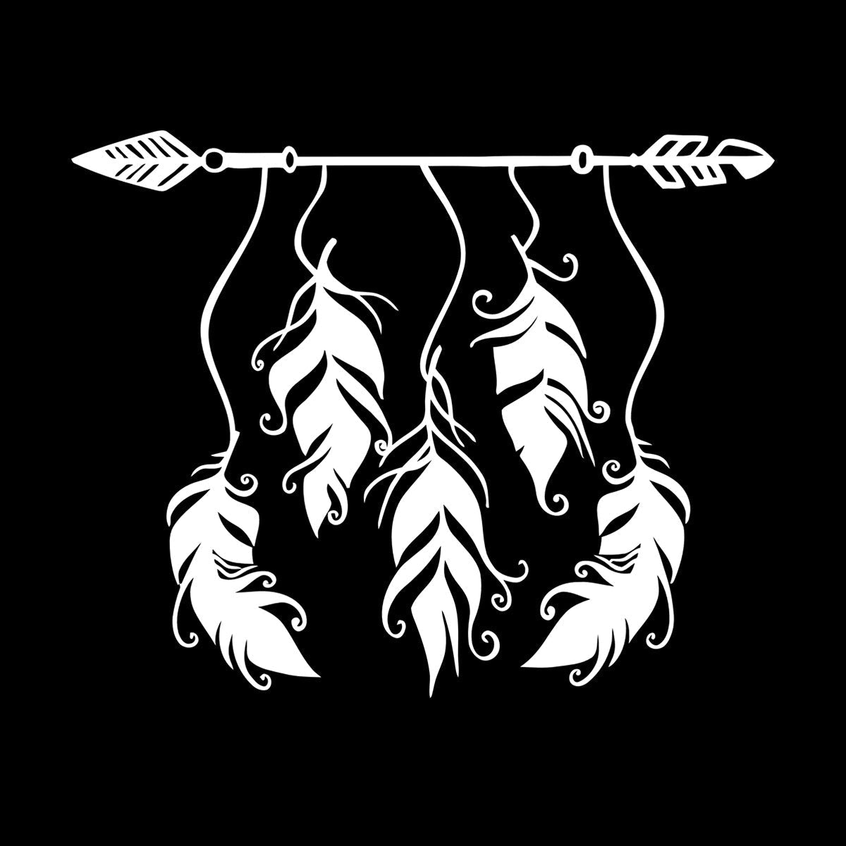 Ethnic Style Arrow Bird Feathers Protective Amulet Vinyl Art Sticker Store Decoration