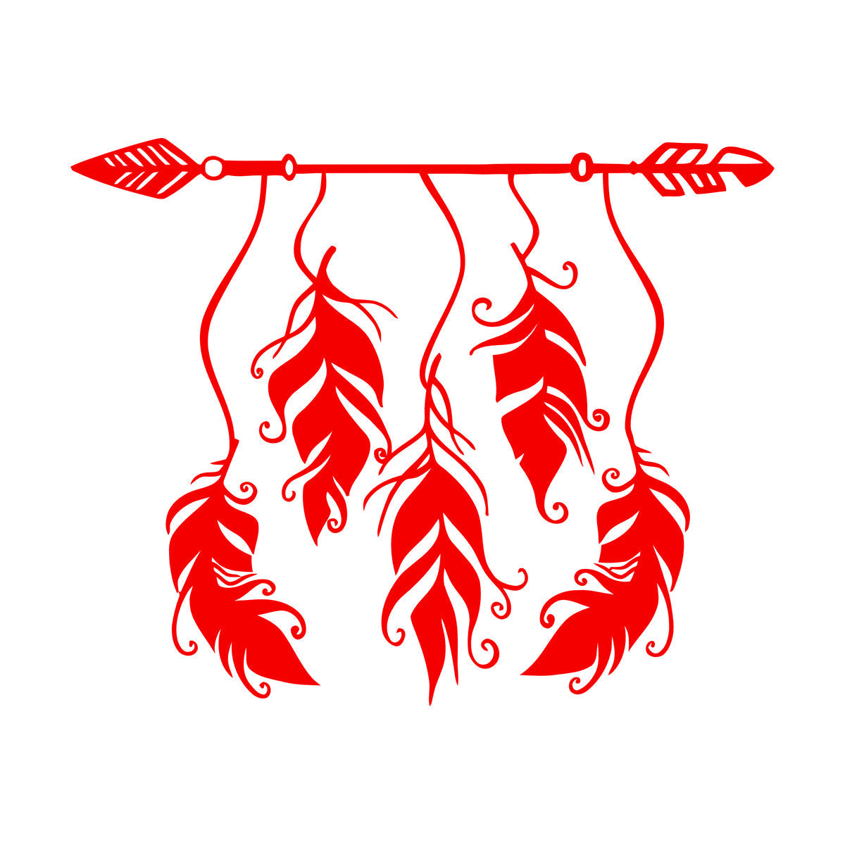 Ethnic Style Arrow Bird Feathers Protective Amulet Vinyl Art Sticker Store Decoration