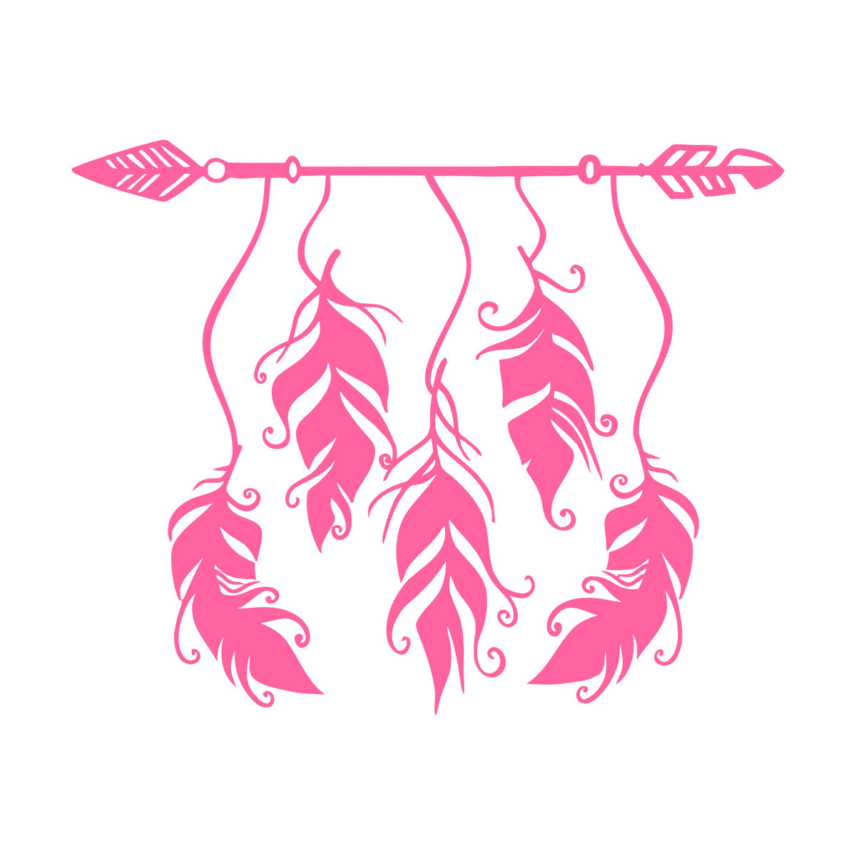 Ethnic Style Arrow Bird Feathers Protective Amulet Vinyl Art Sticker Store Decoration