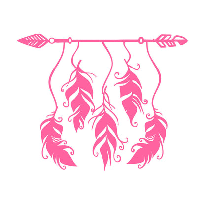 Ethnic Style Arrow Bird Feathers Protective Amulet Vinyl Art Sticker Store Decoration