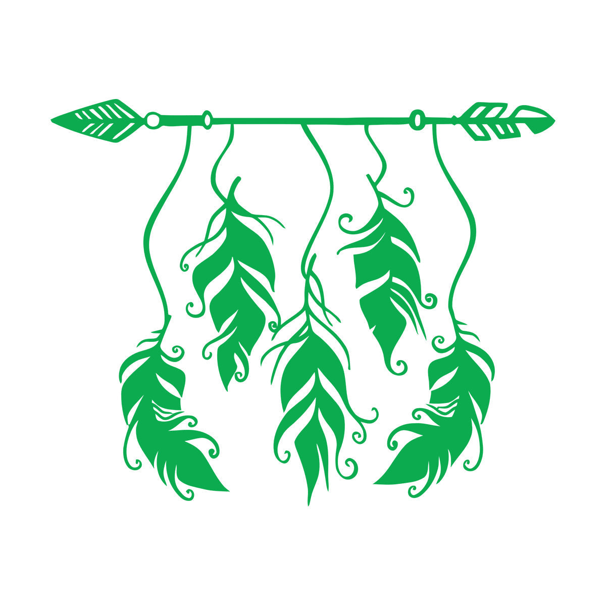 Ethnic Style Arrow Bird Feathers Protective Amulet Vinyl Art Sticker Store Decoration