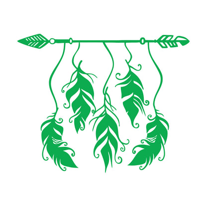 Ethnic Style Arrow Bird Feathers Protective Amulet Vinyl Art Sticker Store Decoration