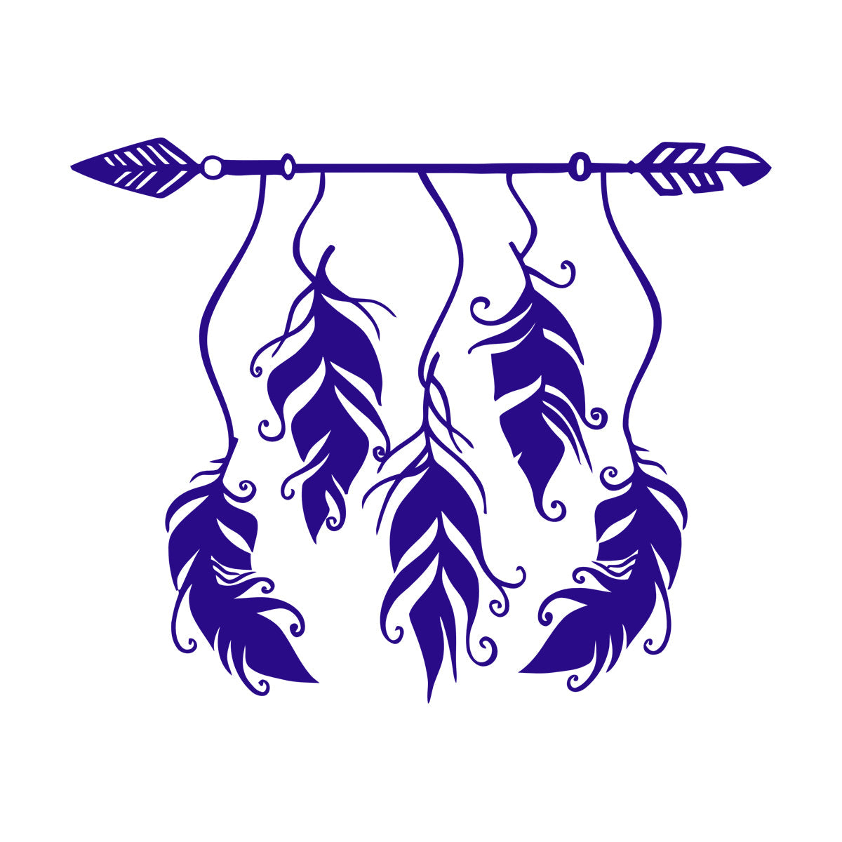 Ethnic Style Arrow Bird Feathers Protective Amulet Vinyl Art Sticker Store Decoration