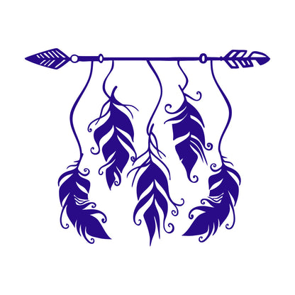 Ethnic Style Arrow Bird Feathers Protective Amulet Vinyl Art Sticker Store Decoration