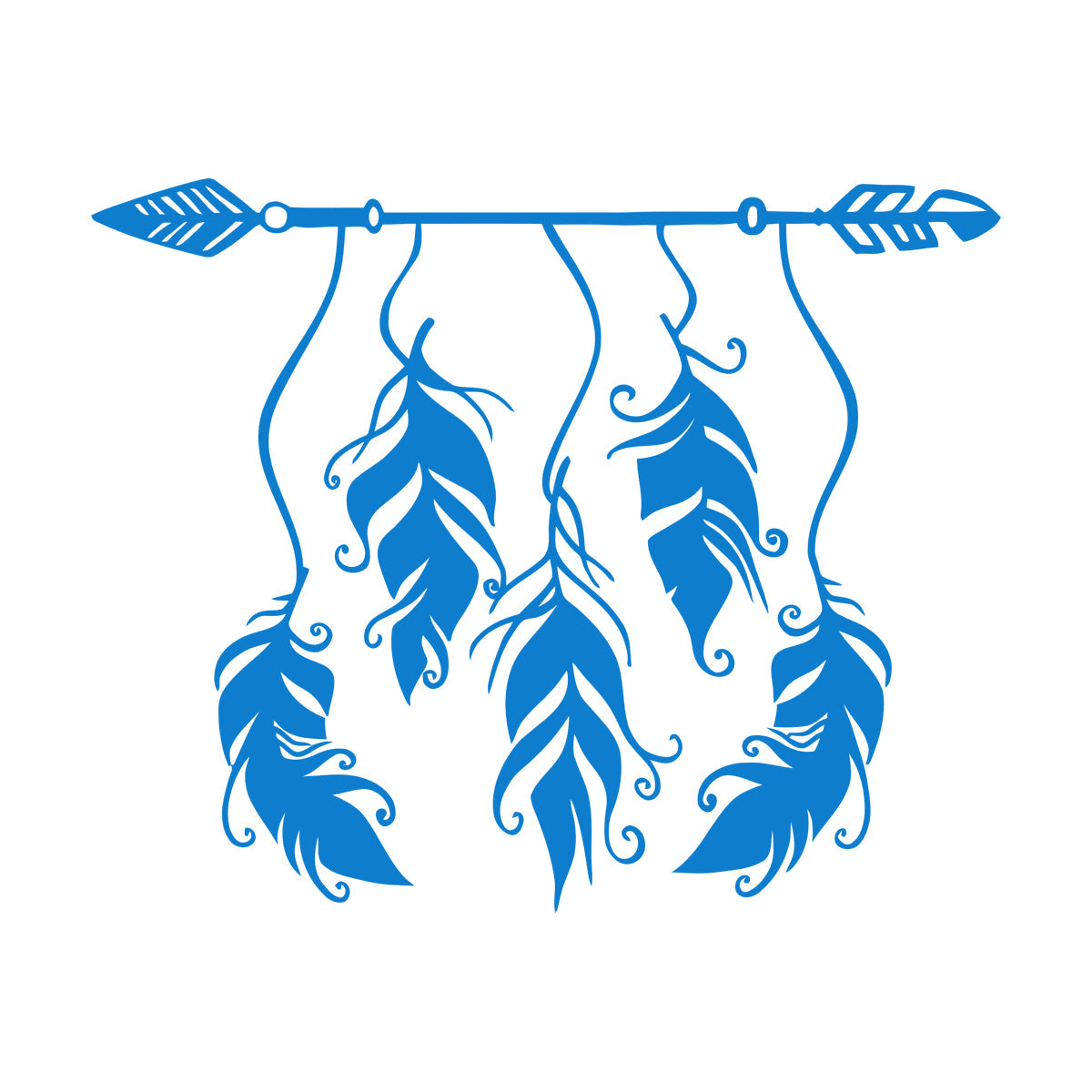 Ethnic Style Arrow Bird Feathers Protective Amulet Vinyl Art Sticker Store Decoration