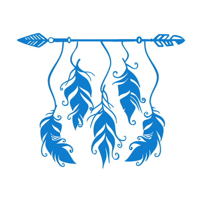 Ethnic Style Arrow Bird Feathers Protective Amulet Vinyl Art Sticker Store Decoration