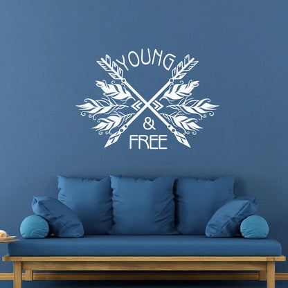 Lettering Decals Ethnic Style Arrows Words Quote Young Free Removable Without Leaving Glue