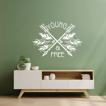 Lettering Decals Ethnic Style Arrows Words Quote Young Free Removable Without Leaving Glue
