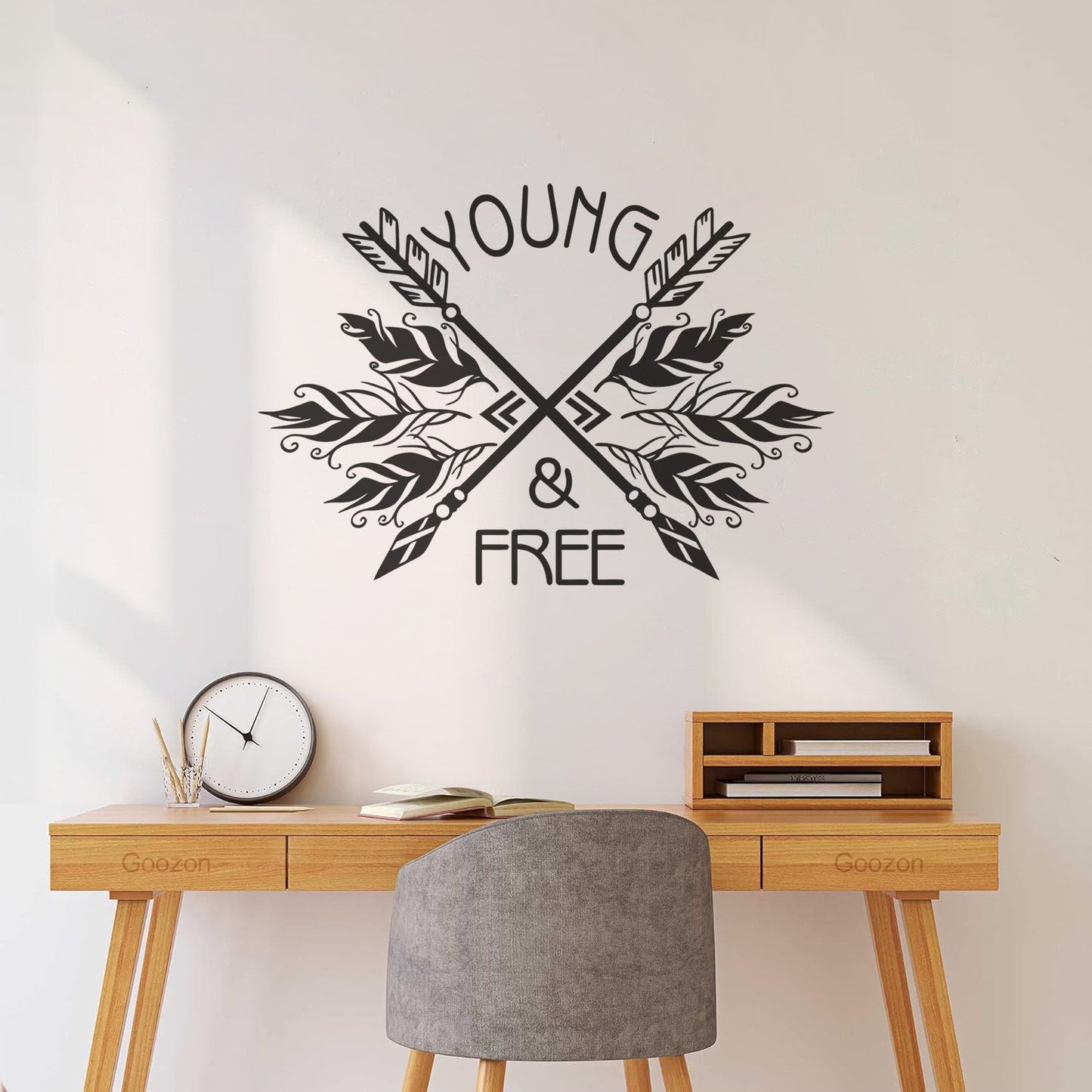 Lettering Decals Ethnic Style Arrows Words Quote Young Free Removable Without Leaving Glue
