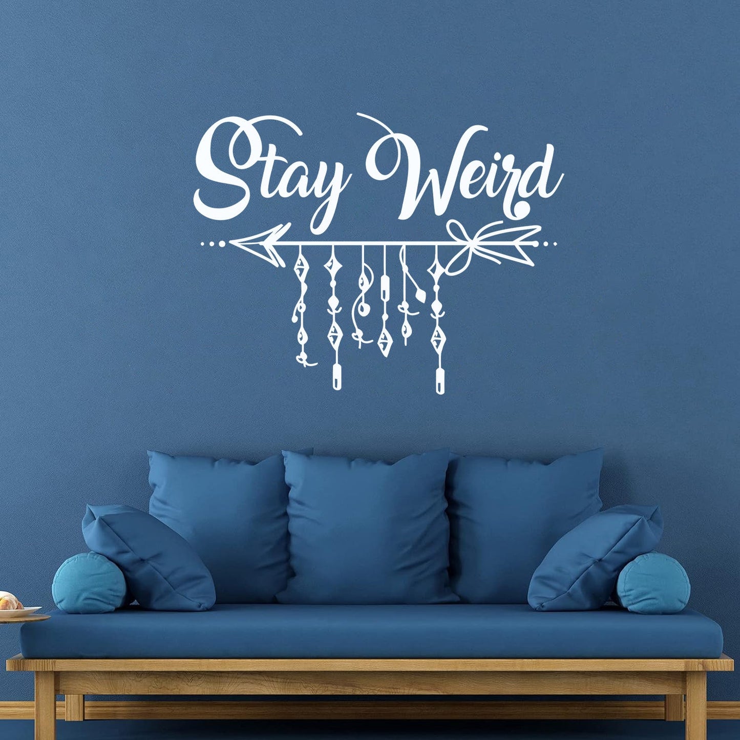 Fine Carving Decals Stay Weird Arrow Inspirational Quote Ethnic Room Wall Beautification