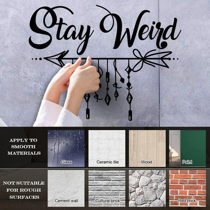 Fine Carving Decals Stay Weird Arrow Inspirational Quote Ethnic Room Wall Beautification
