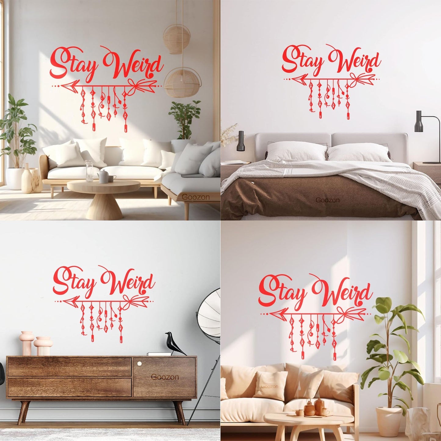 Fine Carving Decals Stay Weird Arrow Inspirational Quote Ethnic Room Wall Beautification