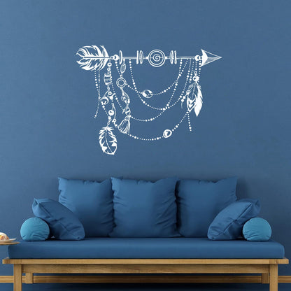 Vinyl Wall Stickers Arrow Feathers Boho Style Pattern Self Adhesive