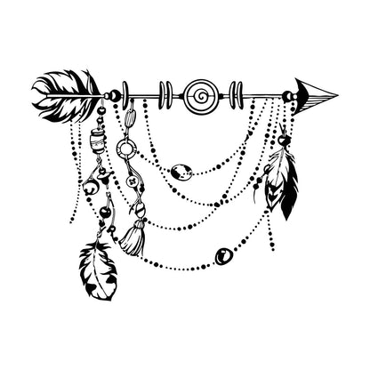 Vinyl Wall Stickers Arrow Feathers Boho Style Pattern Self Adhesive