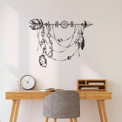 Vinyl Wall Stickers Arrow Feathers Boho Style Pattern Self Adhesive