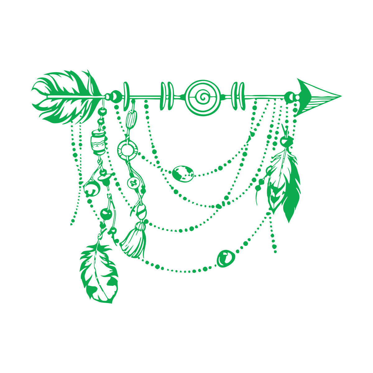 Vinyl Wall Stickers Arrow Feathers Boho Style Pattern Self Adhesive