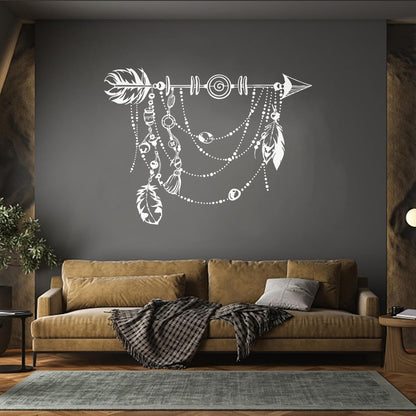 Vinyl Wall Stickers Arrow Feathers Boho Style Pattern Self Adhesive
