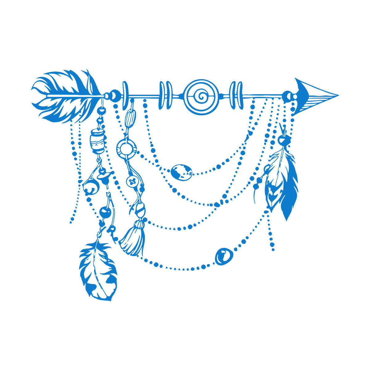 Vinyl Wall Stickers Arrow Feathers Boho Style Pattern Self Adhesive