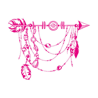 Vinyl Wall Stickers Arrow Feathers Boho Style Pattern Self Adhesive