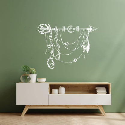 Vinyl Wall Stickers Arrow Feathers Boho Style Pattern Self Adhesive