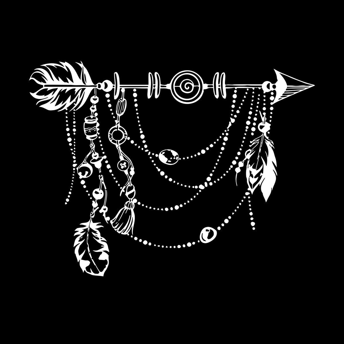 Vinyl Wall Stickers Arrow Feathers Boho Style Pattern Self Adhesive