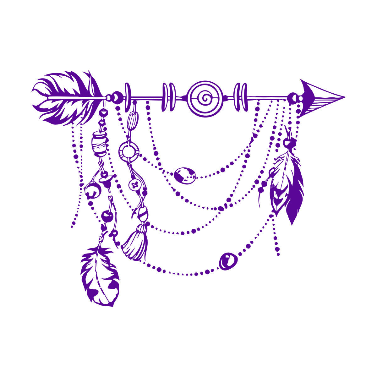 Vinyl Wall Stickers Arrow Feathers Boho Style Pattern Self Adhesive