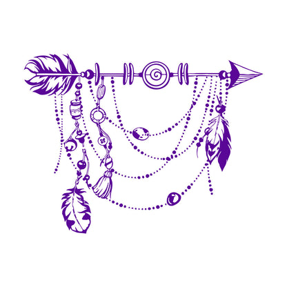 Vinyl Wall Stickers Arrow Feathers Boho Style Pattern Self Adhesive