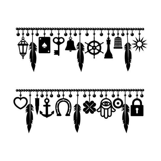 Charm Bracelets Symbols Of Good Luck Dreamcatcher Wall Decals Pvc Can Modify And Add Information