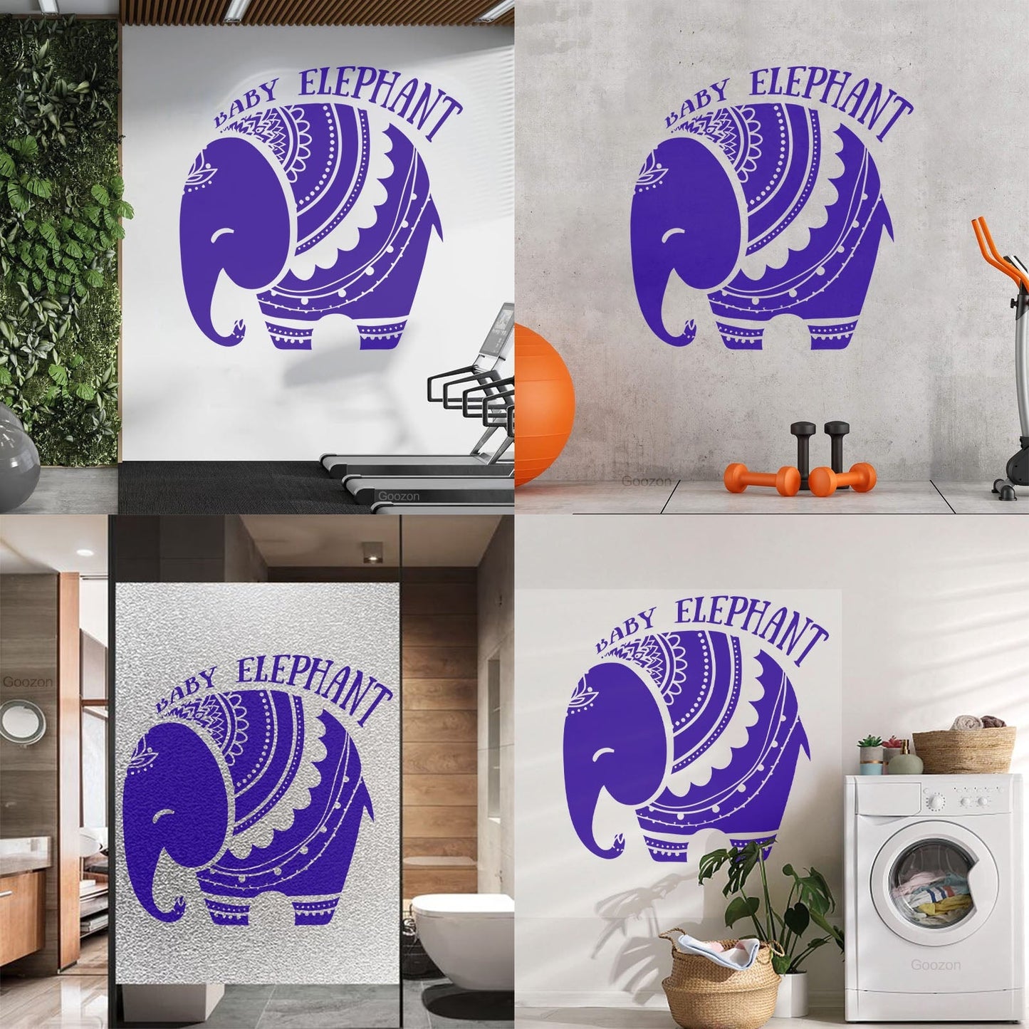 Vinyl Wall Decals Baby Elephant African Style Tattoo Personalized Customization