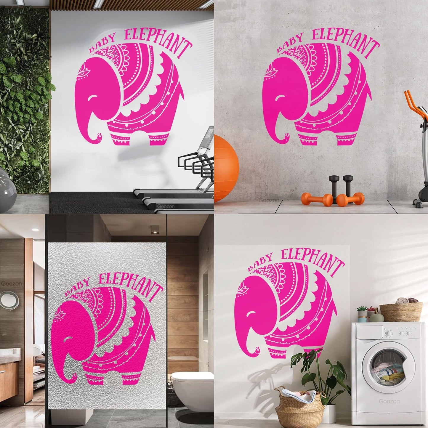 Vinyl Wall Decals Baby Elephant African Style Tattoo Personalized Customization