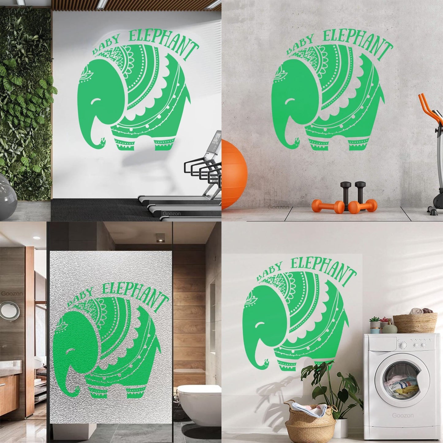 Vinyl Wall Decals Baby Elephant African Style Tattoo Personalized Customization