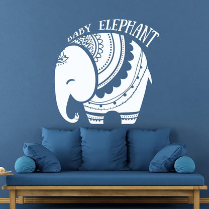 Vinyl Wall Decals Baby Elephant African Style Tattoo Personalized Customization