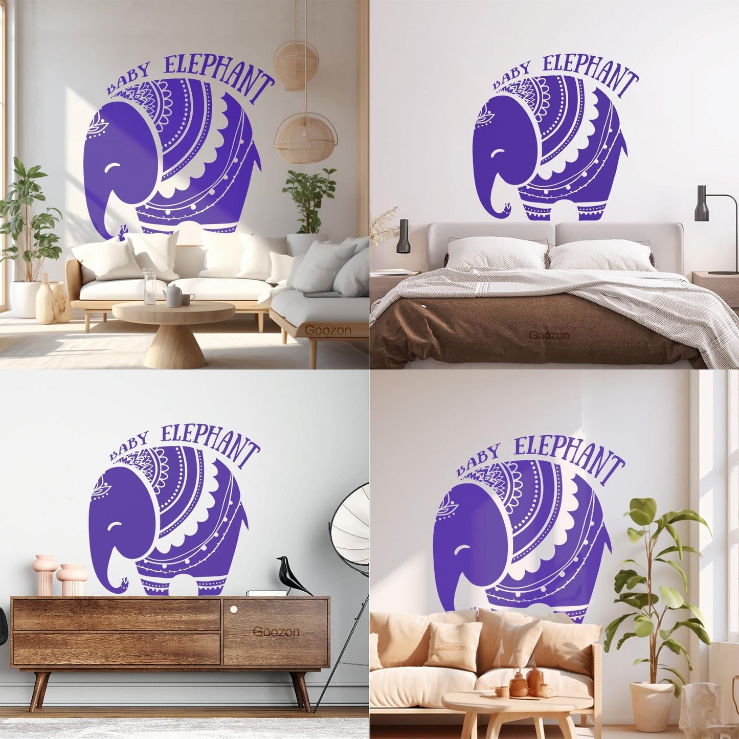 Vinyl Wall Decals Baby Elephant African Style Tattoo Personalized Customization