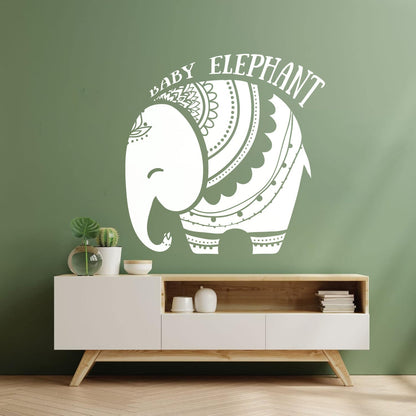 Vinyl Wall Decals Baby Elephant African Style Tattoo Personalized Customization
