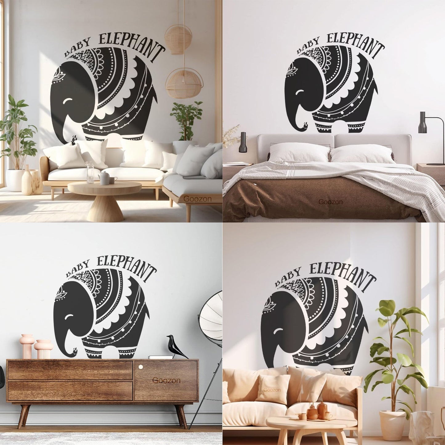Vinyl Wall Decals Baby Elephant African Style Tattoo Personalized Customization
