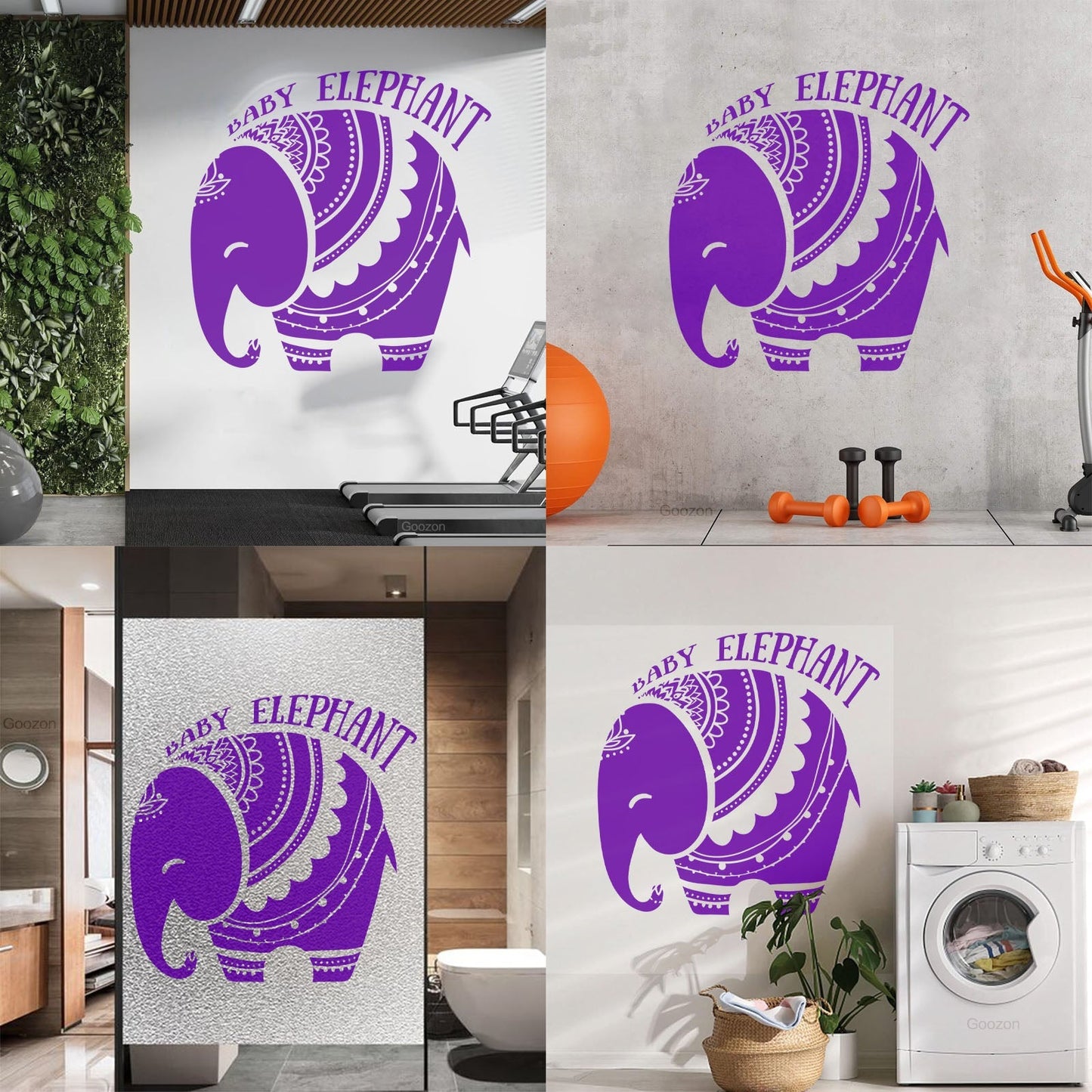 Vinyl Wall Decals Baby Elephant African Style Tattoo Personalized Customization