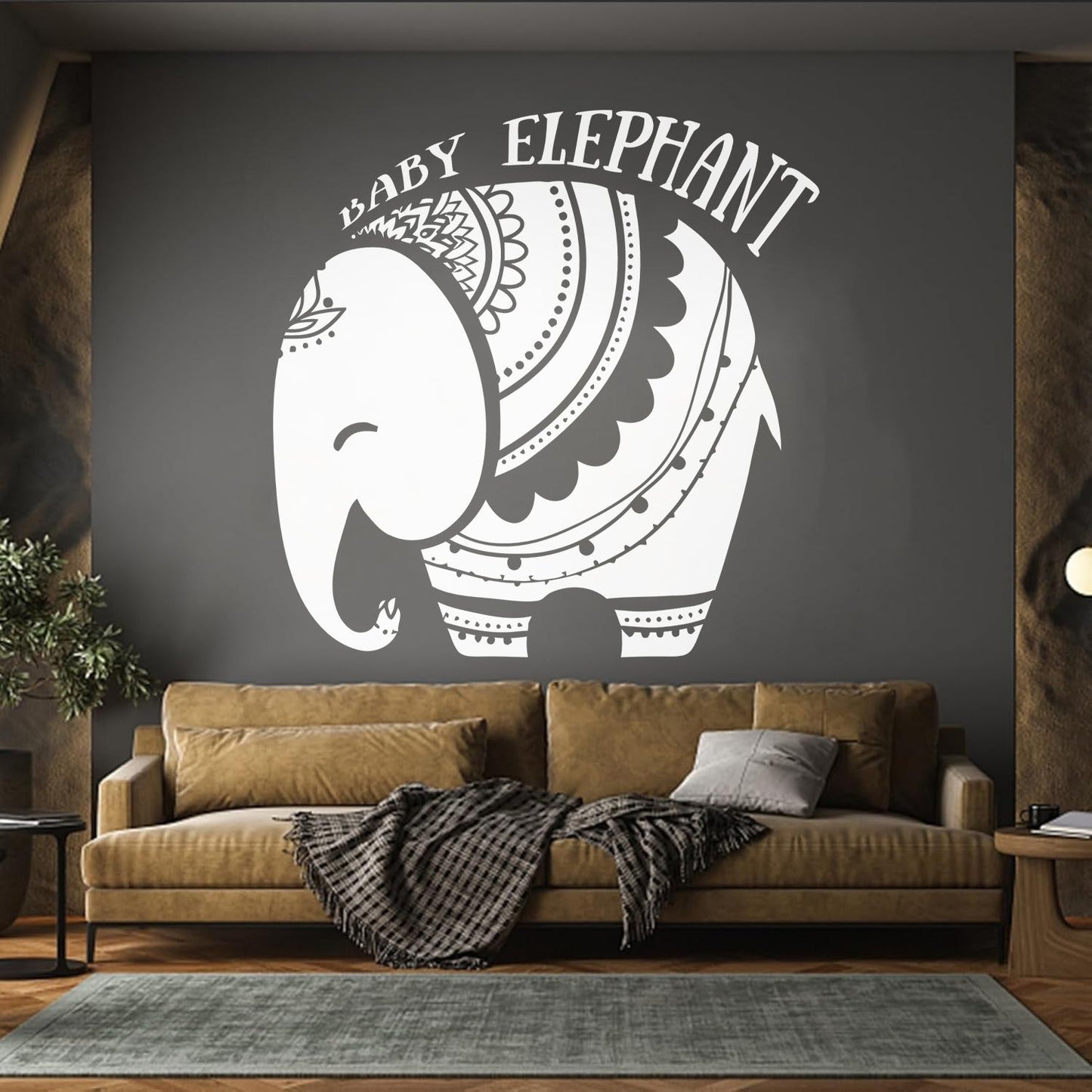 Vinyl Wall Decals Baby Elephant African Style Tattoo Personalized Customization