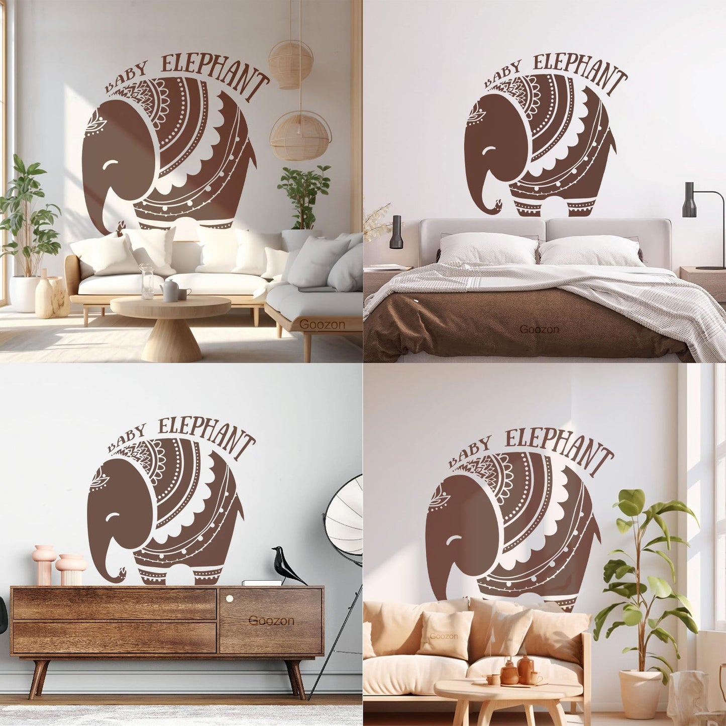 Vinyl Wall Decals Baby Elephant African Style Tattoo Personalized Customization