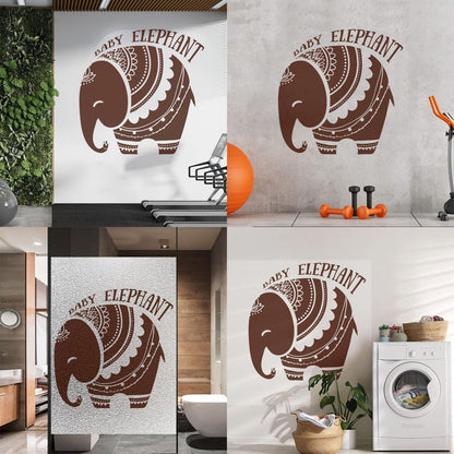 Vinyl Wall Decals Baby Elephant African Style Tattoo Personalized Customization