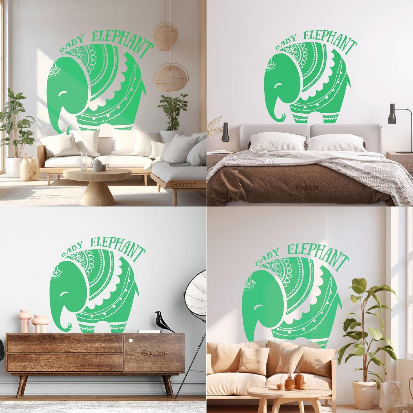 Vinyl Wall Decals Baby Elephant African Style Tattoo Personalized Customization