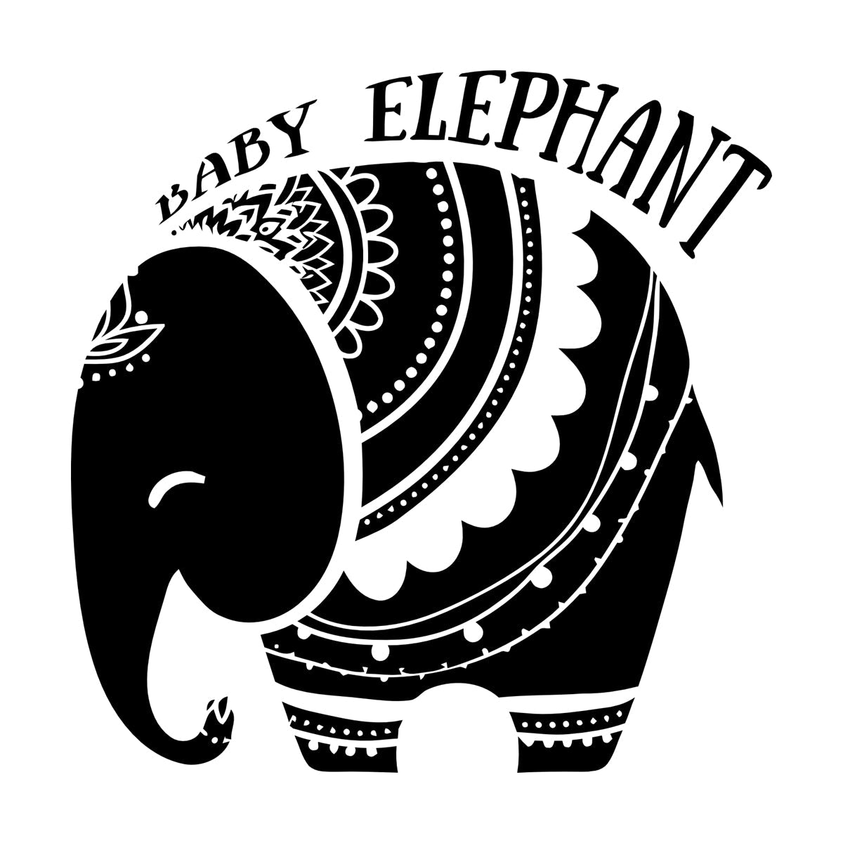 Vinyl Wall Decals Baby Elephant African Style Tattoo Personalized Customization