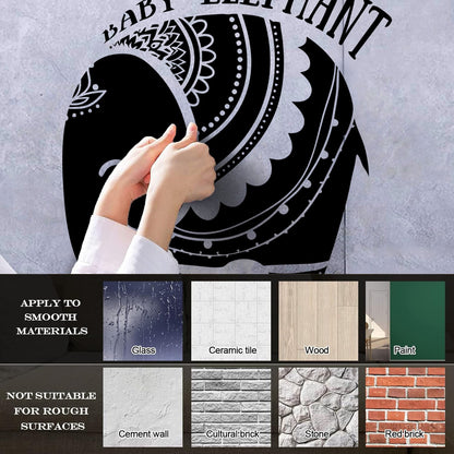 Vinyl Wall Decals Baby Elephant African Style Tattoo Personalized Customization