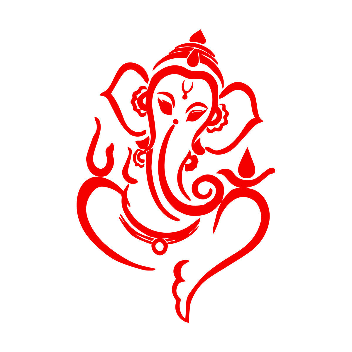 Engraving Stickers Ganesha Elephant God Hindu Hinduism Removable Without Leaving Glue