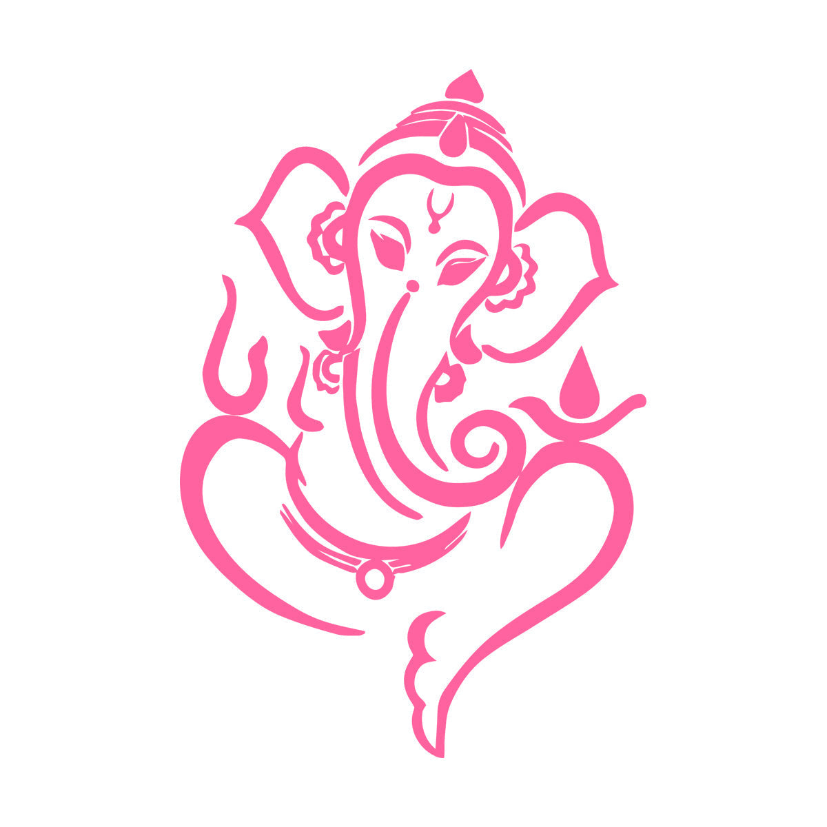 Engraving Stickers Ganesha Elephant God Hindu Hinduism Removable Without Leaving Glue