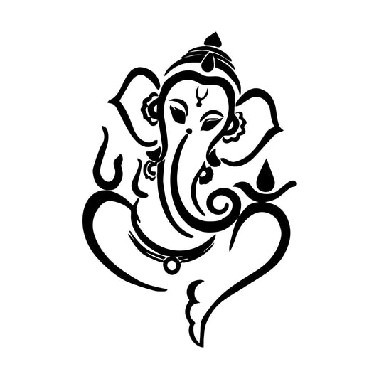Engraving Stickers Ganesha Elephant God Hindu Hinduism Removable Without Leaving Glue