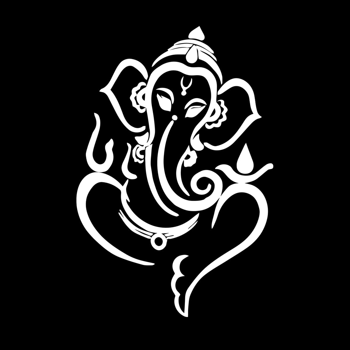 Engraving Stickers Ganesha Elephant God Hindu Hinduism Removable Without Leaving Glue